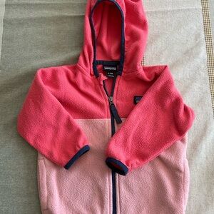 Patagonia Kids Two-Tone Pink Fleece Hoodie